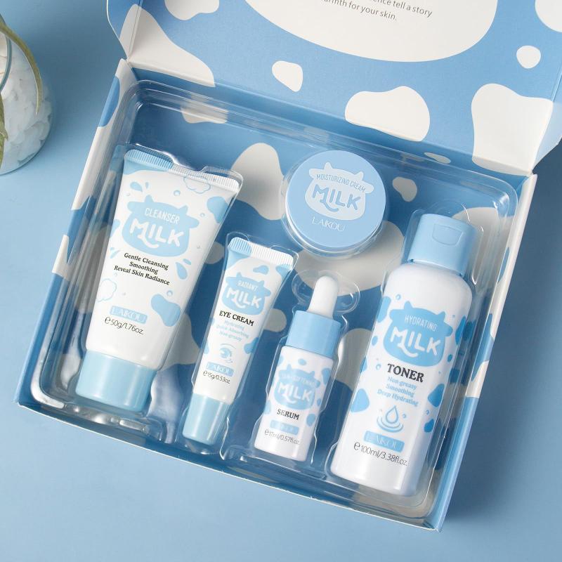 Conjunto de cuidados com a pele LAIKOU Milk Cleanser Toner Serum